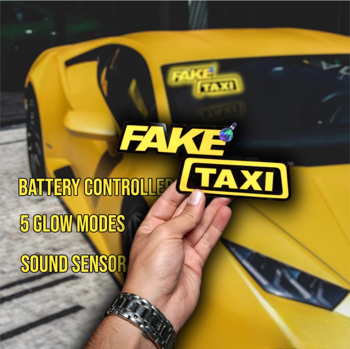 Karglow FAKE TAXI electric sticker - KarGlow