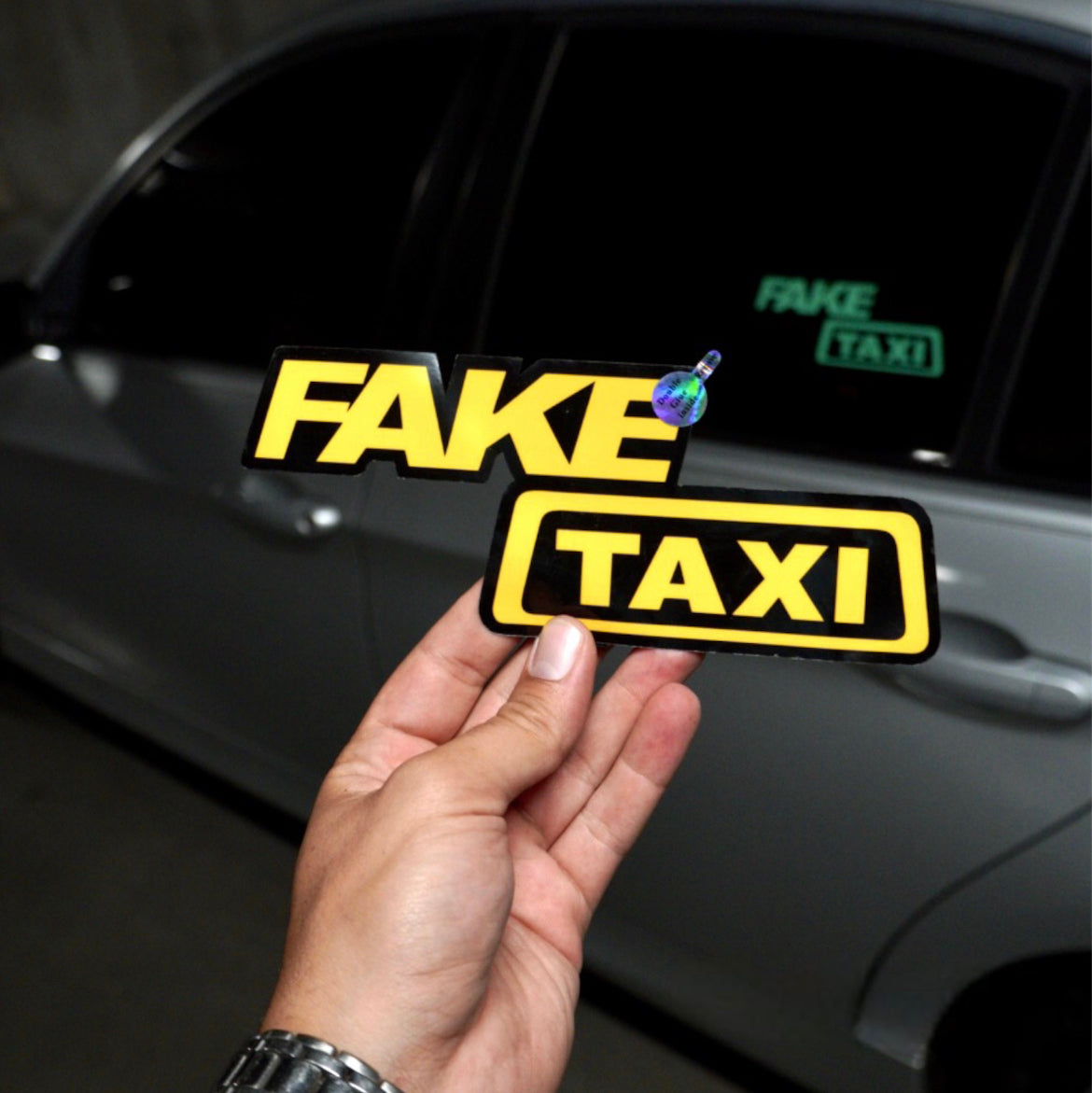 Fake Dealer Sticker Karglow FAKE TAXI electric sticker – KarGlow